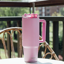 Caneca Térmica 950ml Stream Rosa Flor . Quokka