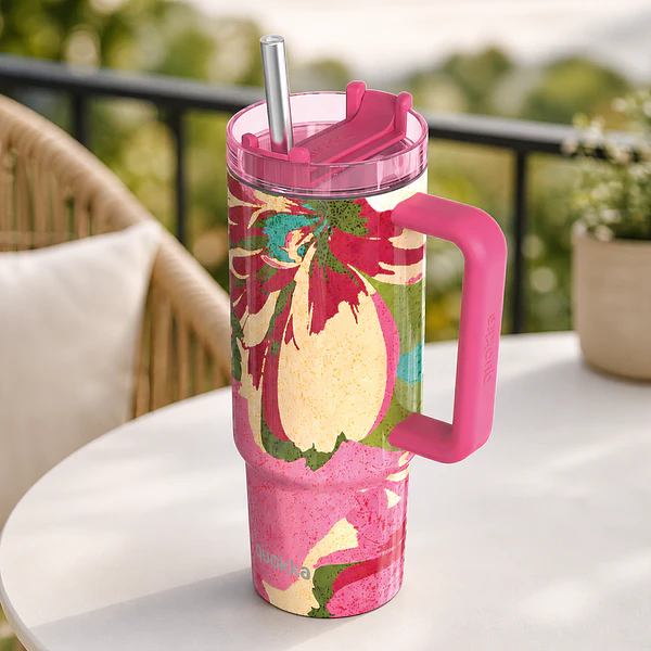 Caneca Térmica 950ml Stream Flambe Rosa . Quokka