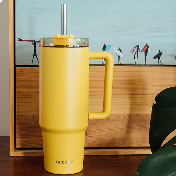 Caneca Térmica 950ml Stream Amarelo Açafrão . Quokka
