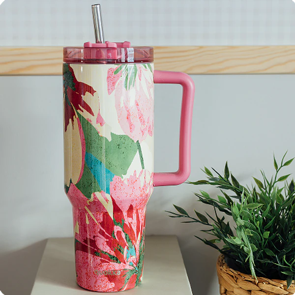 Caneca Térmica 1200ml Stream Flamba Rosa . Quokka