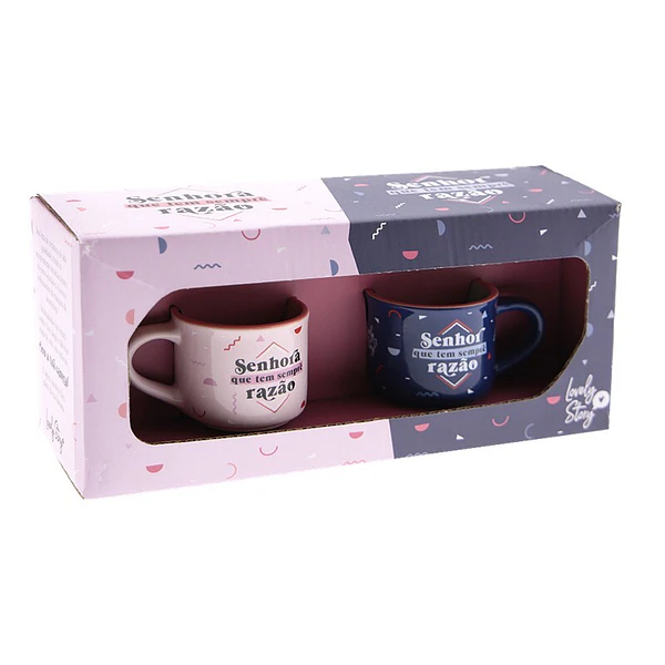 2 Chávenas de Café 50 ml . Senhora/Senhor que tem Sempre Razão . Lovely Story