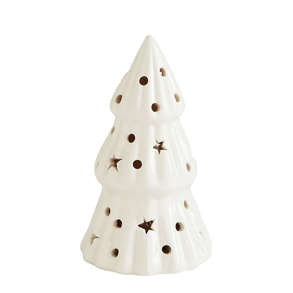 Árvore de Natal Decorativa Cerâmica c/ LEDs . Pequena 12 cm
