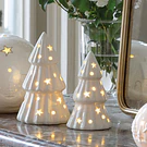 Árvore de Natal Decorativa Cerâmica c/ LEDs . Pequena 12 cm