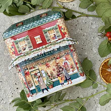 Lata Casinha de Natal . Sweet Shop com todo 3D . Silver Crane