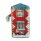 Lata Casinha de Natal . Sweet Shop com todo 3D . Silver Crane