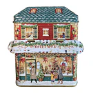 Lata Casinha de Natal . Sweet Shop com todo 3D . Silver Crane