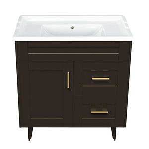 Kit Mueble Deluxe 80SK + Vanitorio F-80 Café Derecho / 80x80x47cm