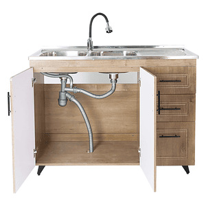 Kit Mueble + Lavaplatos W Doble Derecho / 120x90x50cm