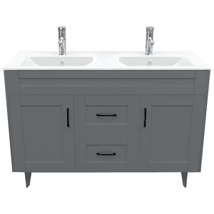 Kit Mueble Deluxe D120SK + Vanitorio P-120D Gris Doble / 120x80x47cm