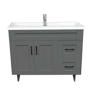 Kit Mueble Deluxe 100SK + Vanitorio F-100 Gris Derecho / 100x80x47cm