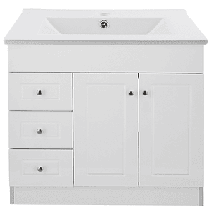 Kit Mueble B100PHI-B + Vanitorio Plano-100 Blanco Izquierdo / 100x80x47cm