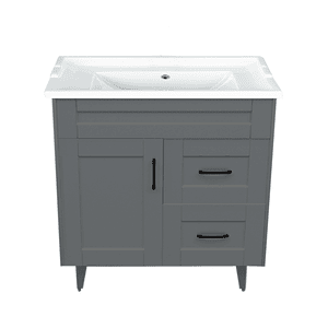 Kit Mueble Deluxe 80SK + Vanitorio F-80 Gris Derecho / 80x80x47cm