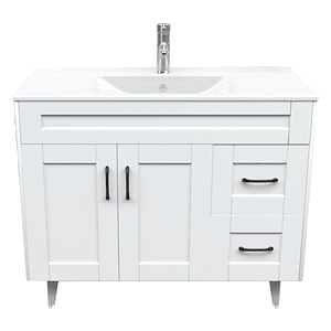 Kit Mueble Deluxe 100SK + Vanitorio Plano-100 Blanco Derecho / 100x80x47cm