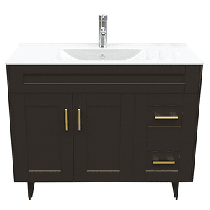 Kit Mueble Deluxe 100SK + Vanitorio Plano-100 Café Derecho / 100x80x47cm