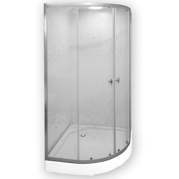 Shower Door Joyetk Corner Curvo Blanco 90 x 90 cm 2