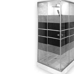 Shower Door Joytek Elegant Lineas Rectas Negro 80 x 80 cm