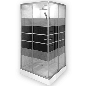 Shower Door Joytek Elegant Lineas Rectas Negro 90 x 90 cm