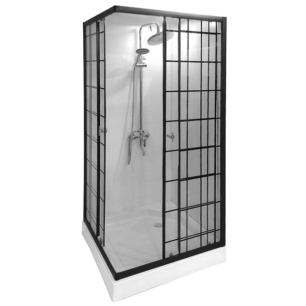 Shower Door Joytek Elegant Cuadrado Negro 80 x 80 cm 2