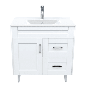 Kit Mueble Deluxe 80SK + Vanitorio Plano-80 Blanco Derecho / 80x80x47cm