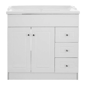 Kit Mueble B100PHD-B + Vanitorio F-100 Blanco Derecho / 100x80x47cm