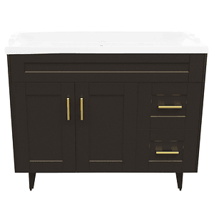 Kit Mueble Deluxe 100SK + Vanitorio F-100 Café Derecho / 100x80x47cm