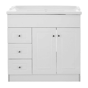 Kit Mueble B100PHI-B + Vanitorio F-100 Blanco Izquierdo / 100x80x47cm