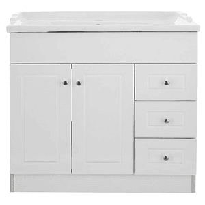 Kit Mueble B120PHD-B + Vanitorio F-120 Blanco Derecho / 120x80x47cm