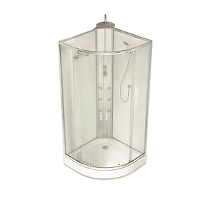 Cabina de Ducha Joyetk Base Curva (Incluye Accesorios y Ducha 90 x 90 cm)