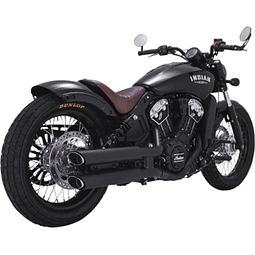 BLACK Round Twin Slash Slip-On Mufflers INDIAN SCOUT todos los años