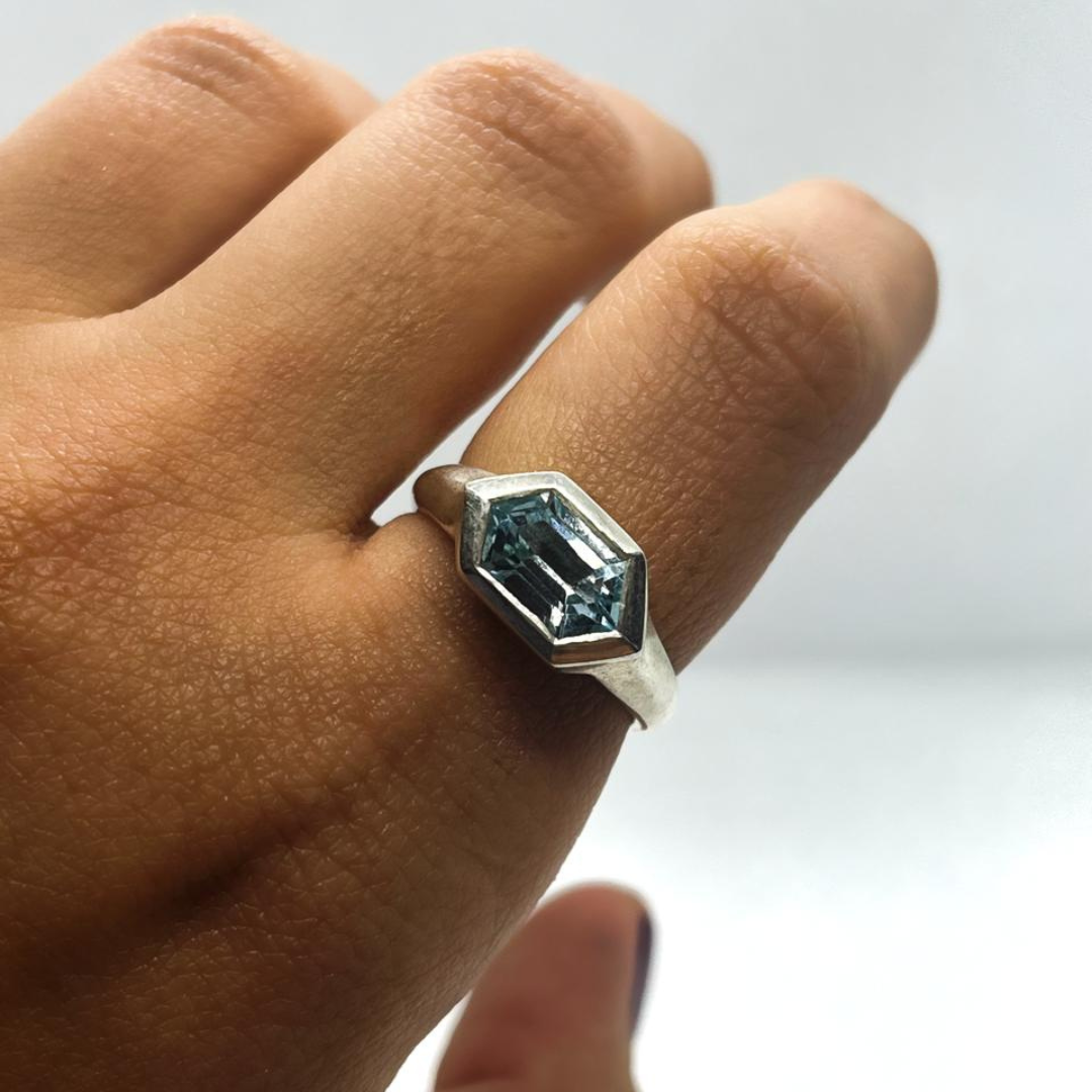 Anillo Hexagonal Topacio