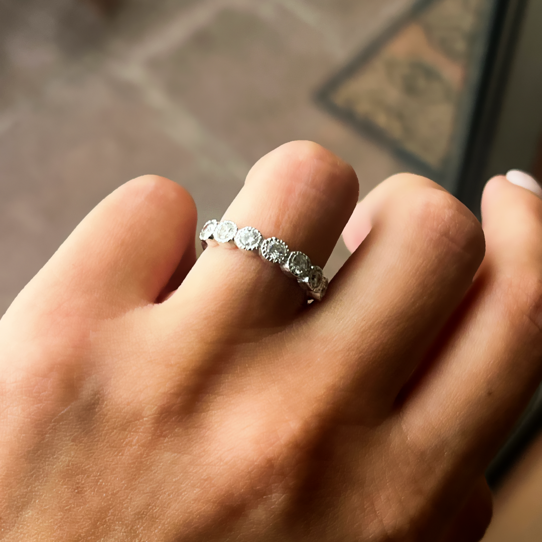 Anillo 15 años Moissanitas plata 950