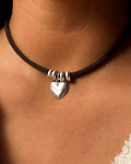 Choker Corazón Café
