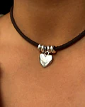 Choker Corazón Café