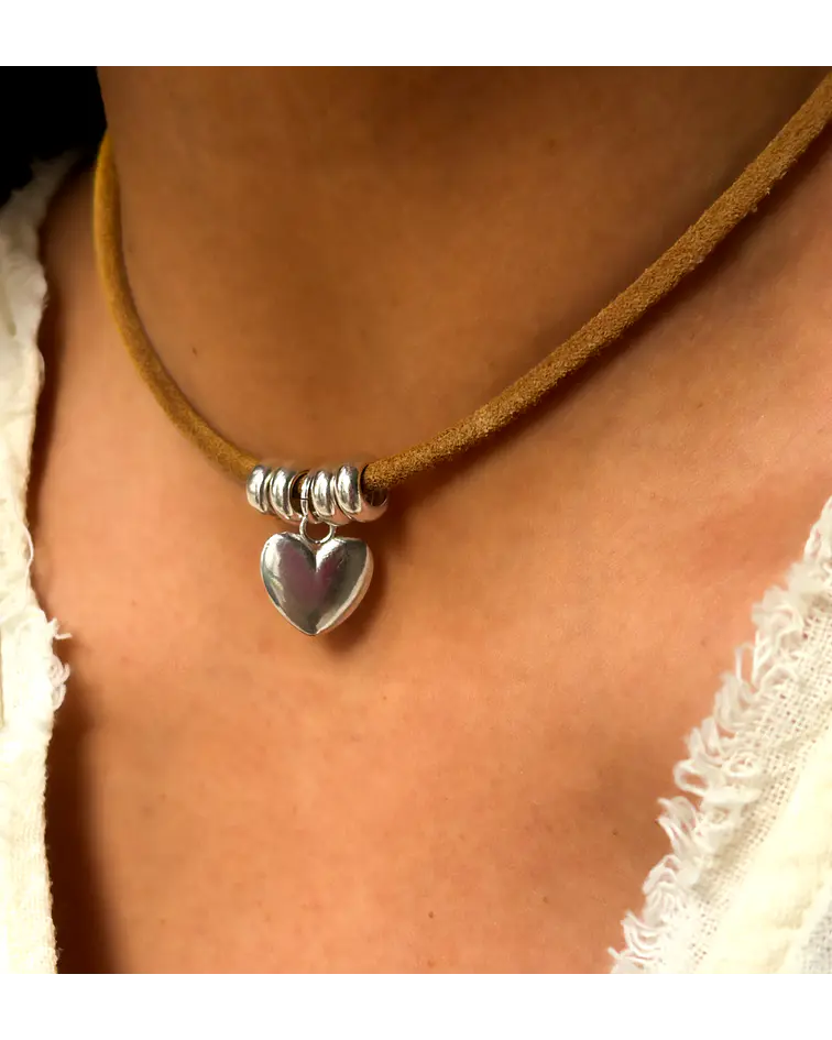 Choker Corazón Mostaza
