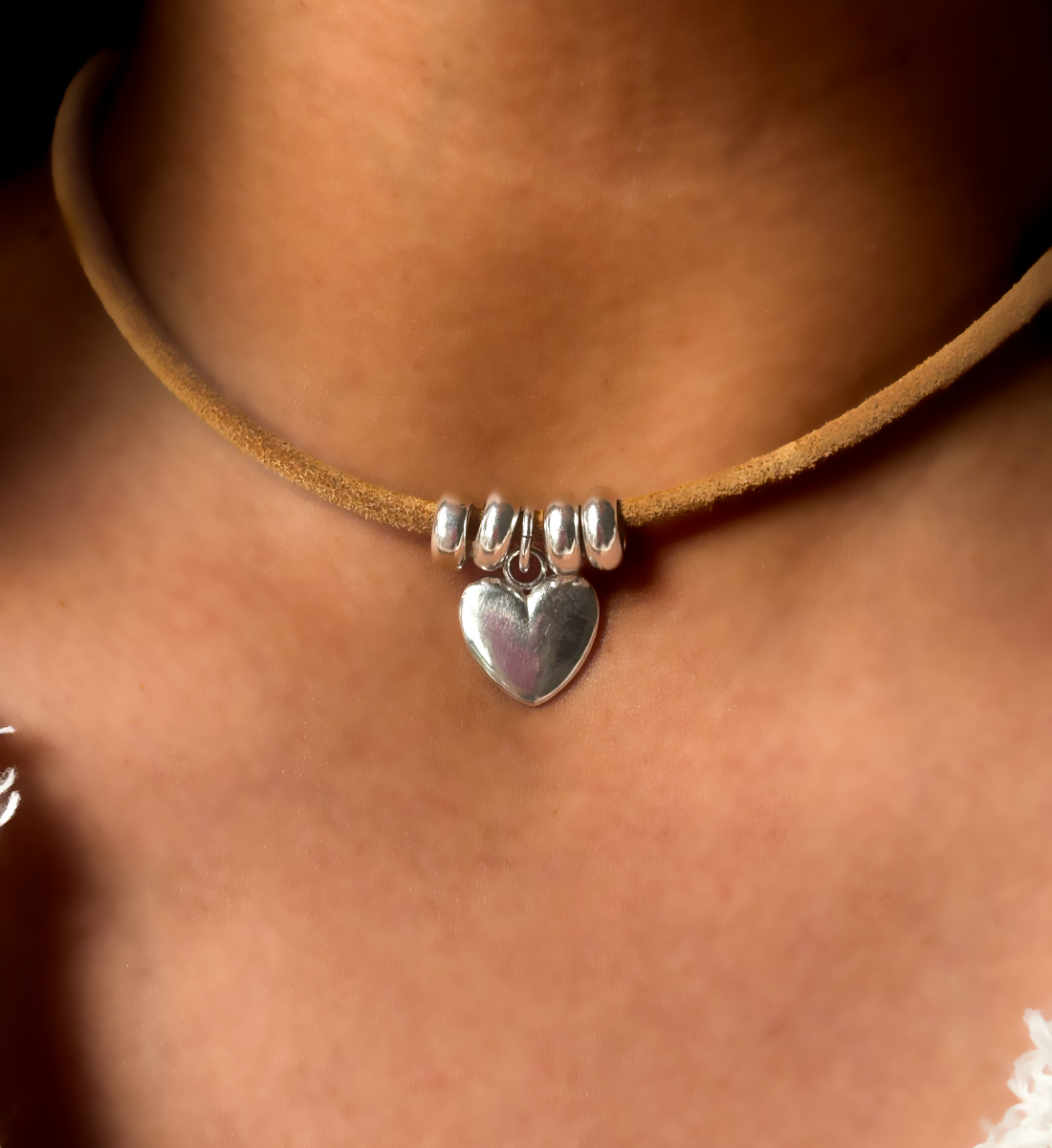 Choker Corazón Mostaza