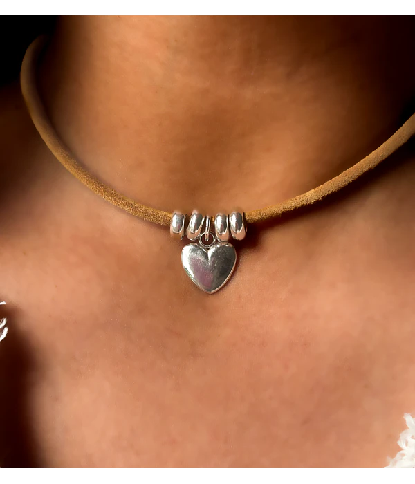 Choker Corazón Mostaza
