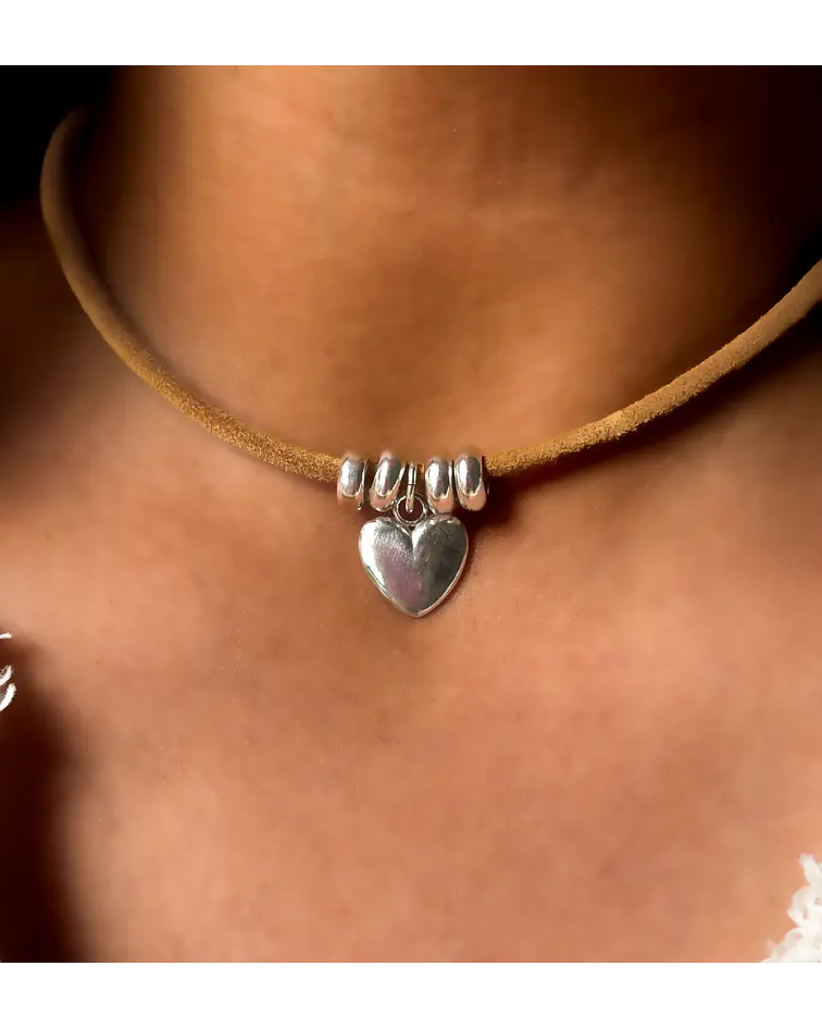 Choker Corazón Mostaza