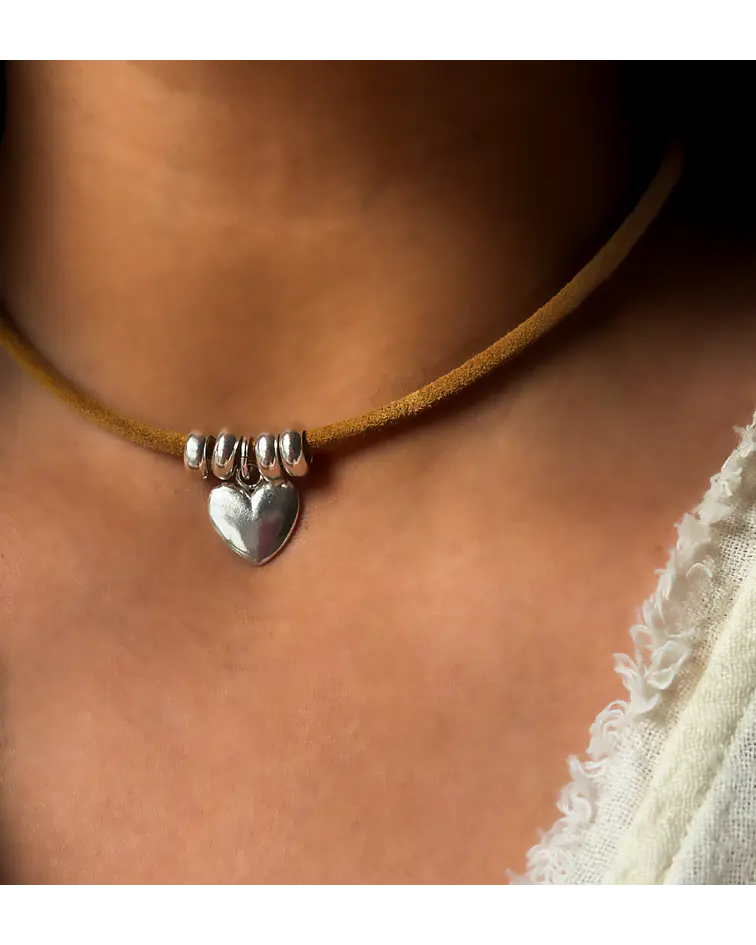Choker Corazón Mostaza