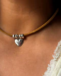 Choker Corazón Mostaza