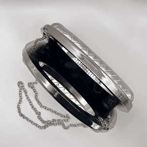 Cartera de fiesta rígida plateada