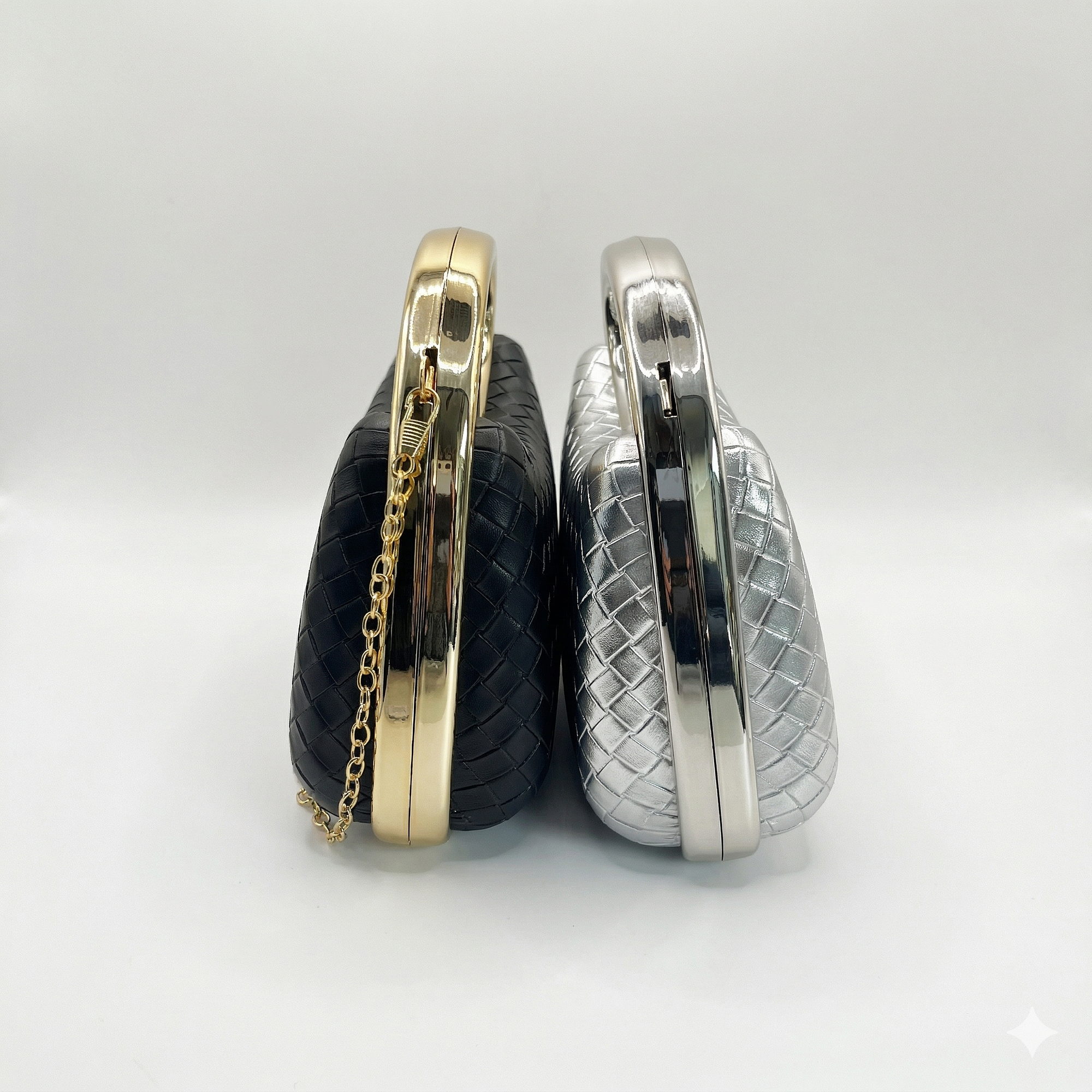 Cartera de fiesta rígida negra 5