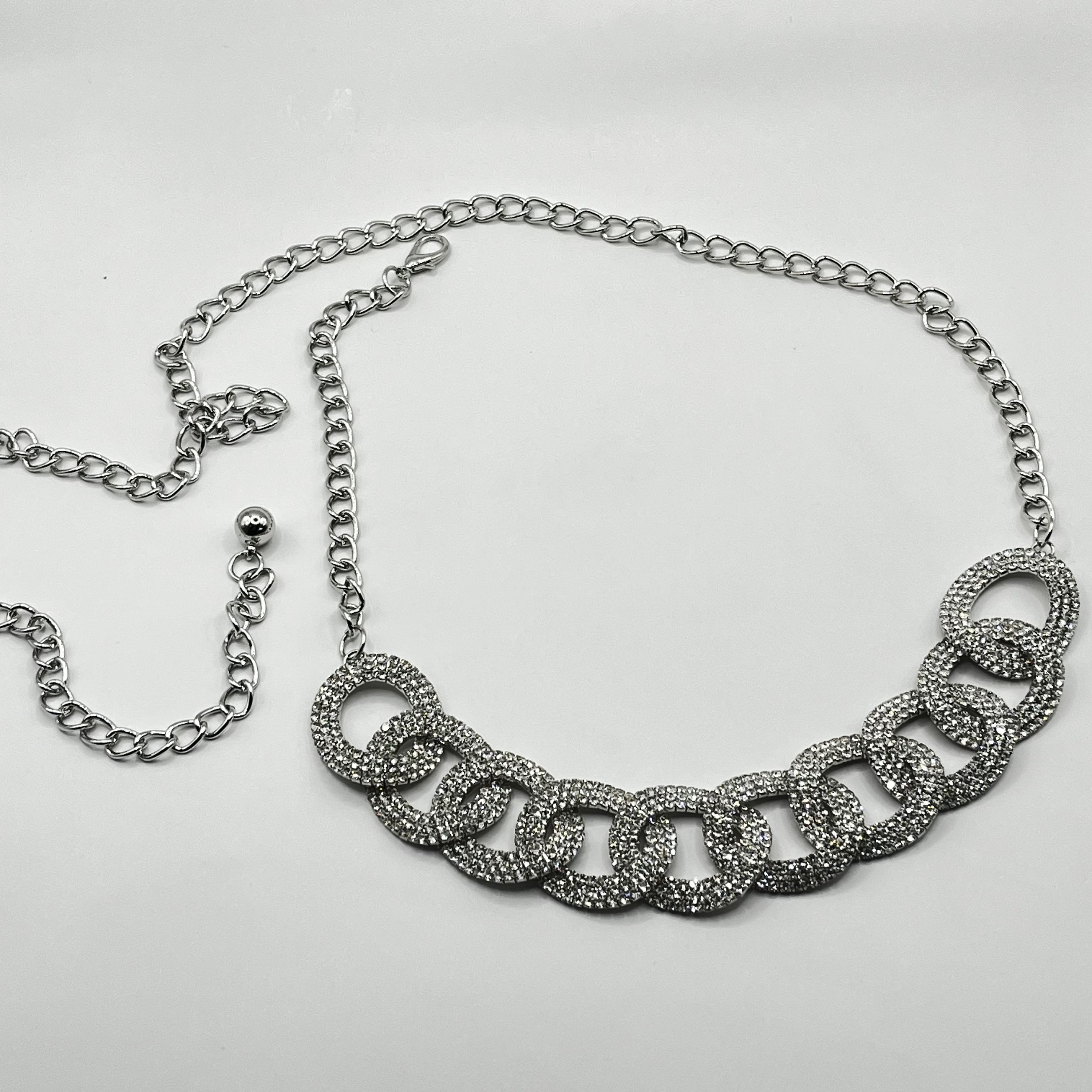 Cinturón de eslabones brillantes plateado 1
