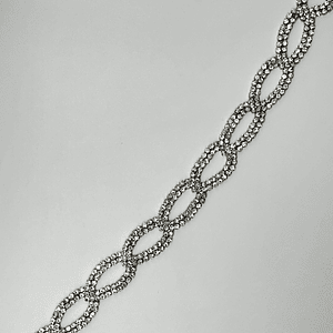 Cinturón delgado de eslabones brillantes plateado