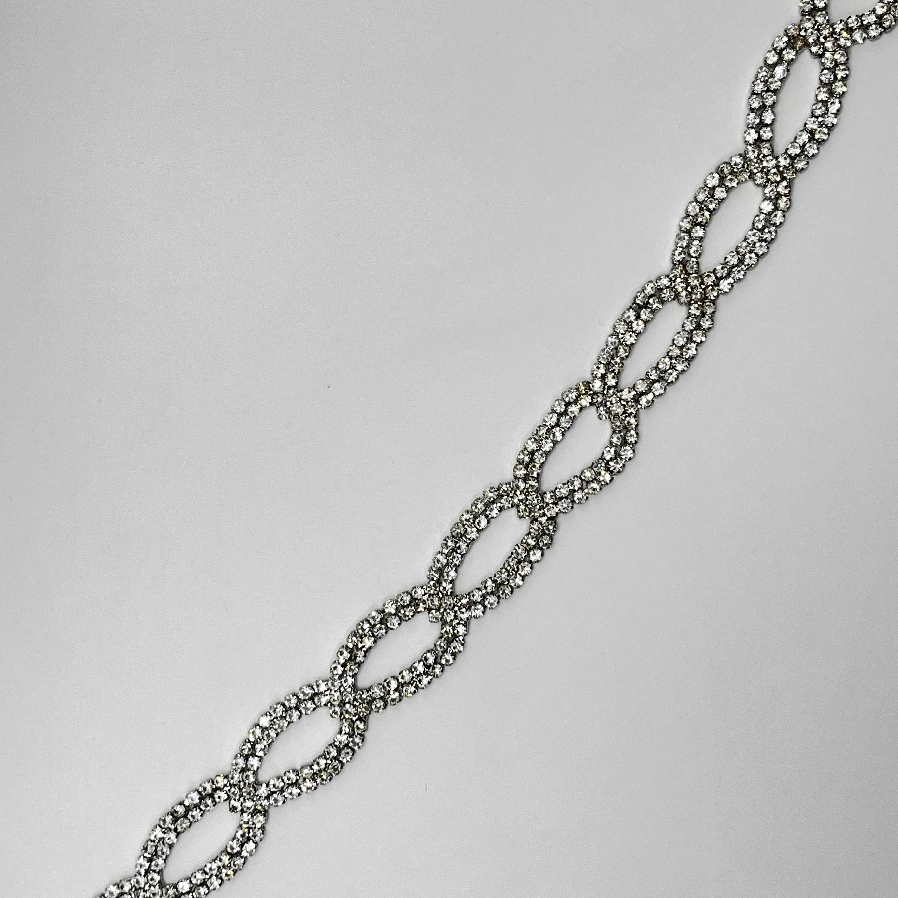 Cinturón delgado de eslabones brillantes plateado 1