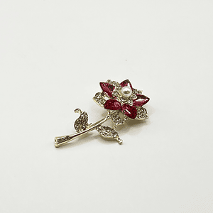 Prendedor de fantasía flor rosada