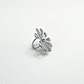 Anillo flor plateada con perla - Miniatura 2