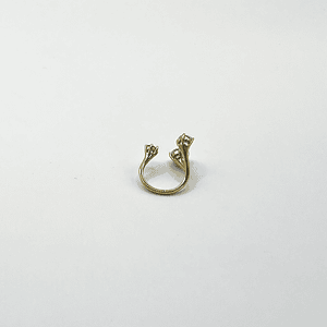 Anillo ajustable dorado con cristales