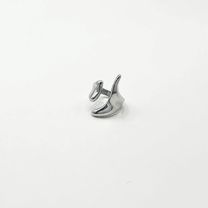 Anillo ajustable plateado orgánico