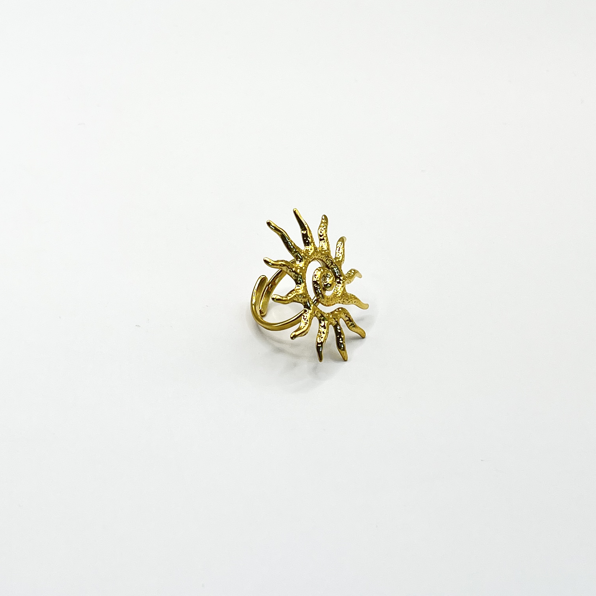 Anillo ajustable sol dorado 2