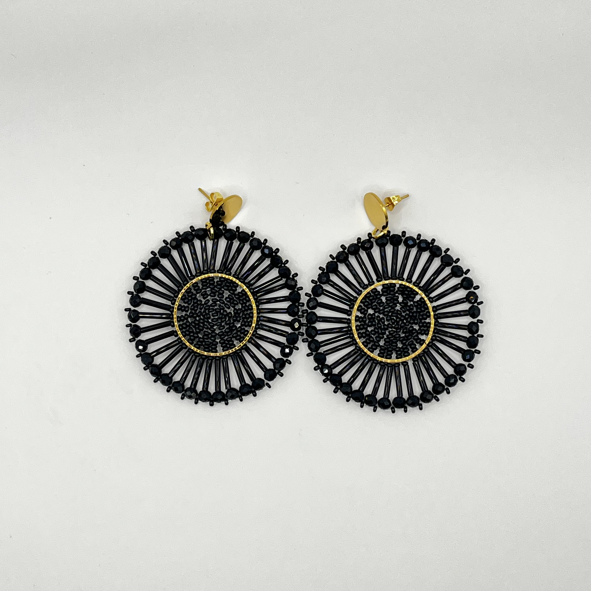 Aros bohemios negros redondos 2